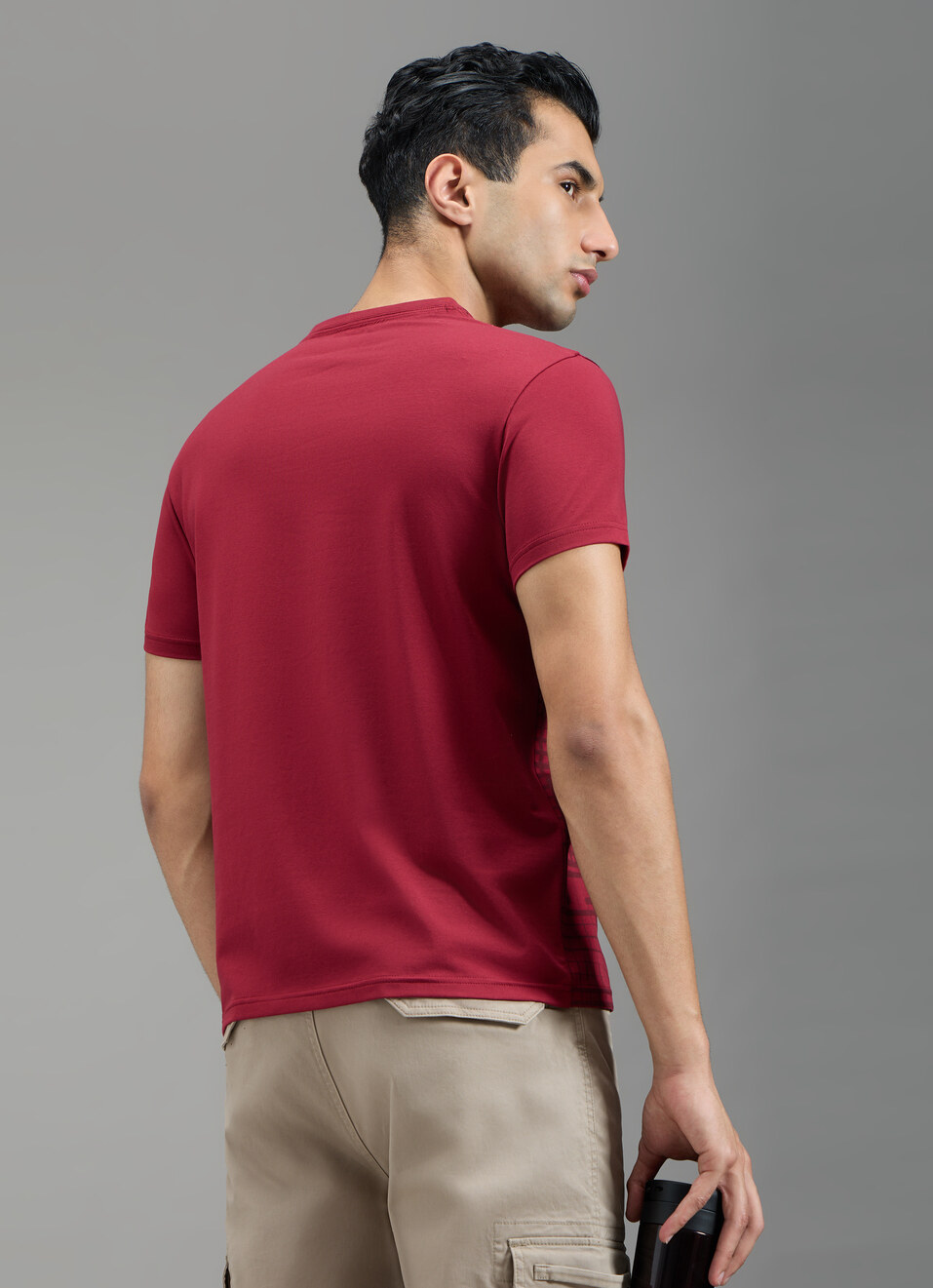 Men Red Graphic Print Slim Fit T-shirt, , large image number 2