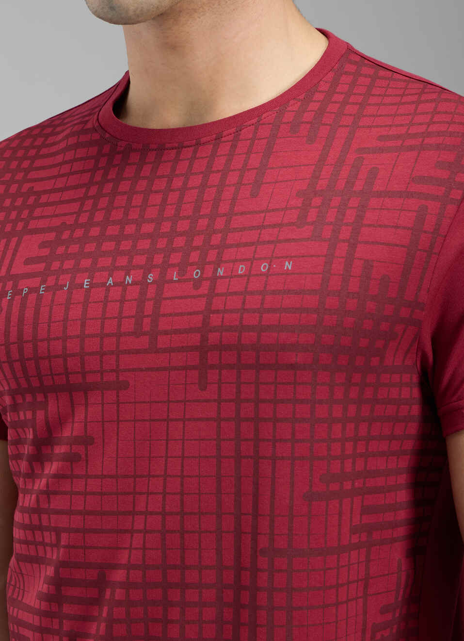 Men Red Graphic Print Slim Fit T-shirt, , large image number 5