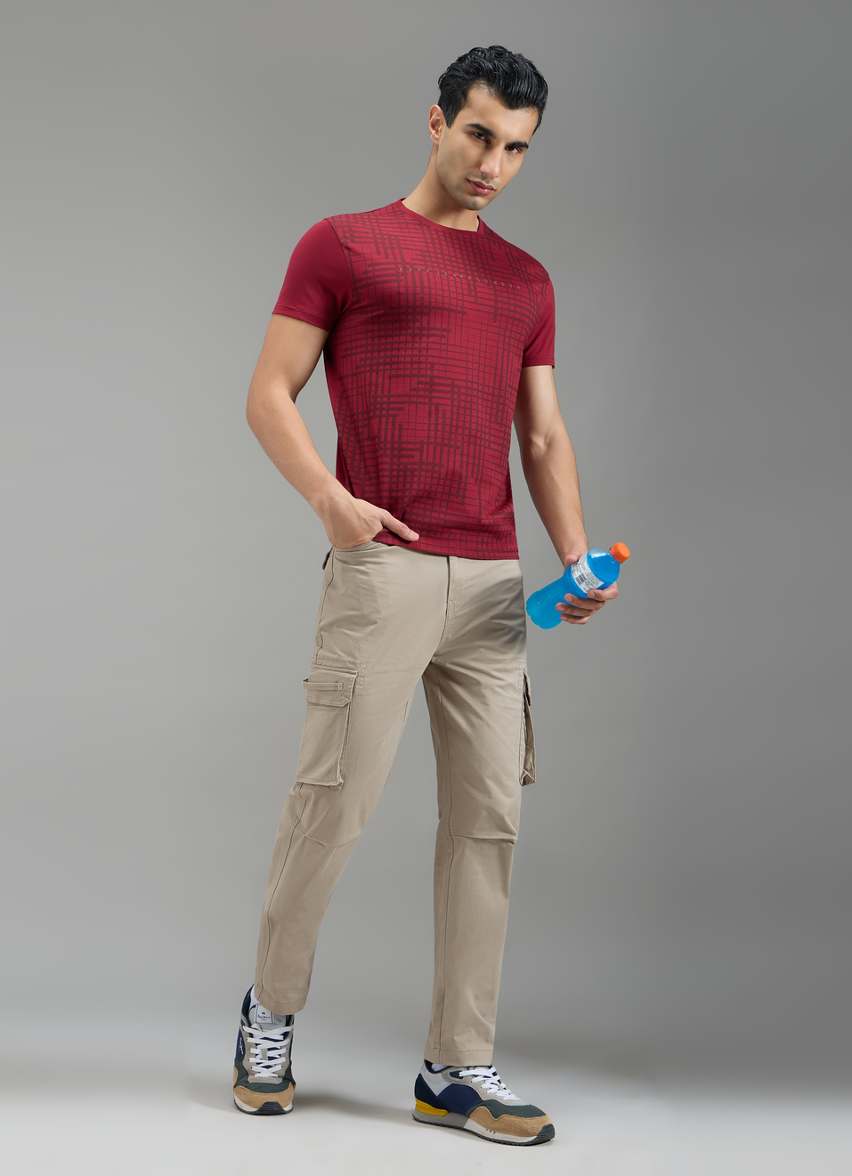 Men Red Graphic Print Slim Fit T-shirt, , large image number 6