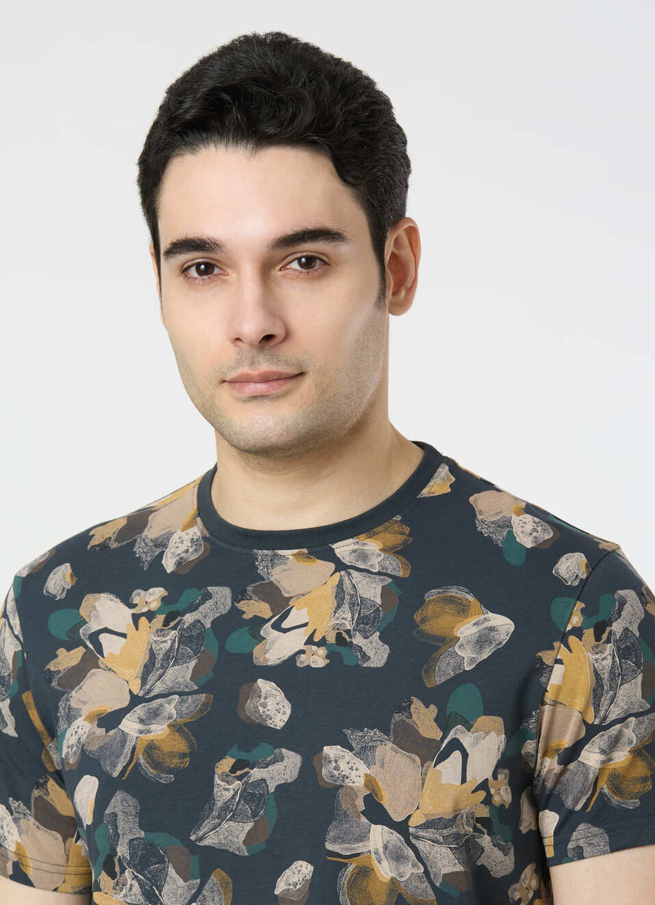 Men Black Printed Slim Fit T-shirt, , large image number 4
