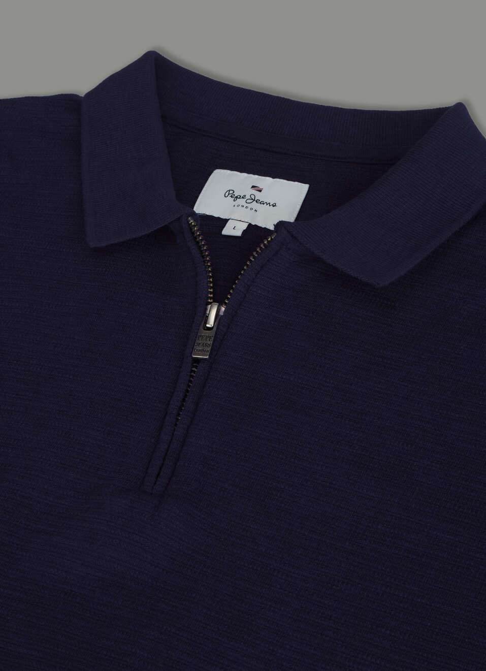 Men Navy Striped Regular Fit Polo Collar T-shirt, , large image number 3