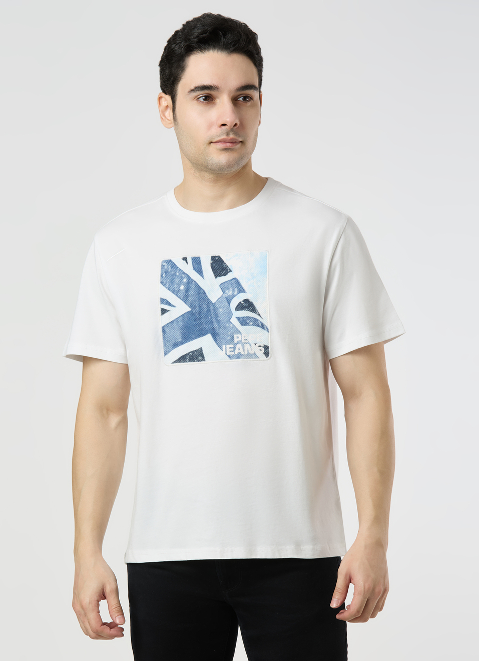 Men White Oversized Graphic T-shirt, , large image number 1