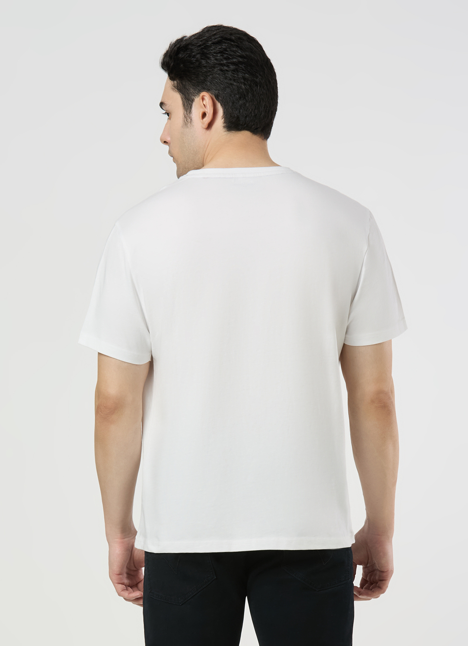 Men White Oversized Graphic T-shirt, , large image number 2