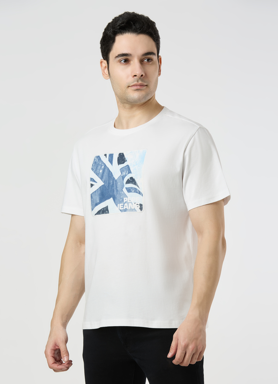 Men White Oversized Graphic T-shirt, , large image number 3