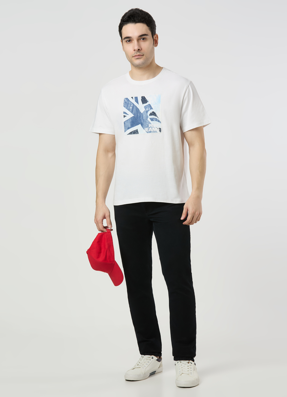 Men White Oversized Graphic T-shirt, , large image number 5