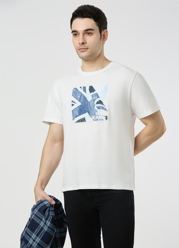 Men White Oversized Graphic T-shirt