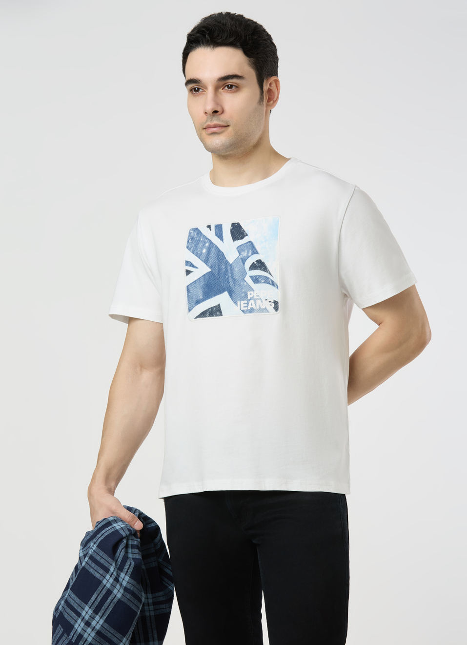 Men White Oversized Graphic T-shirt, , large image number 0