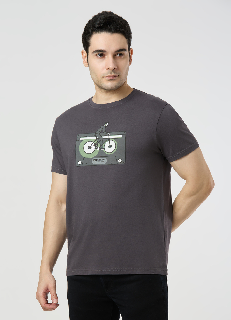 Men Elephant Green Slim Graphic T-shirt, , large image number 3