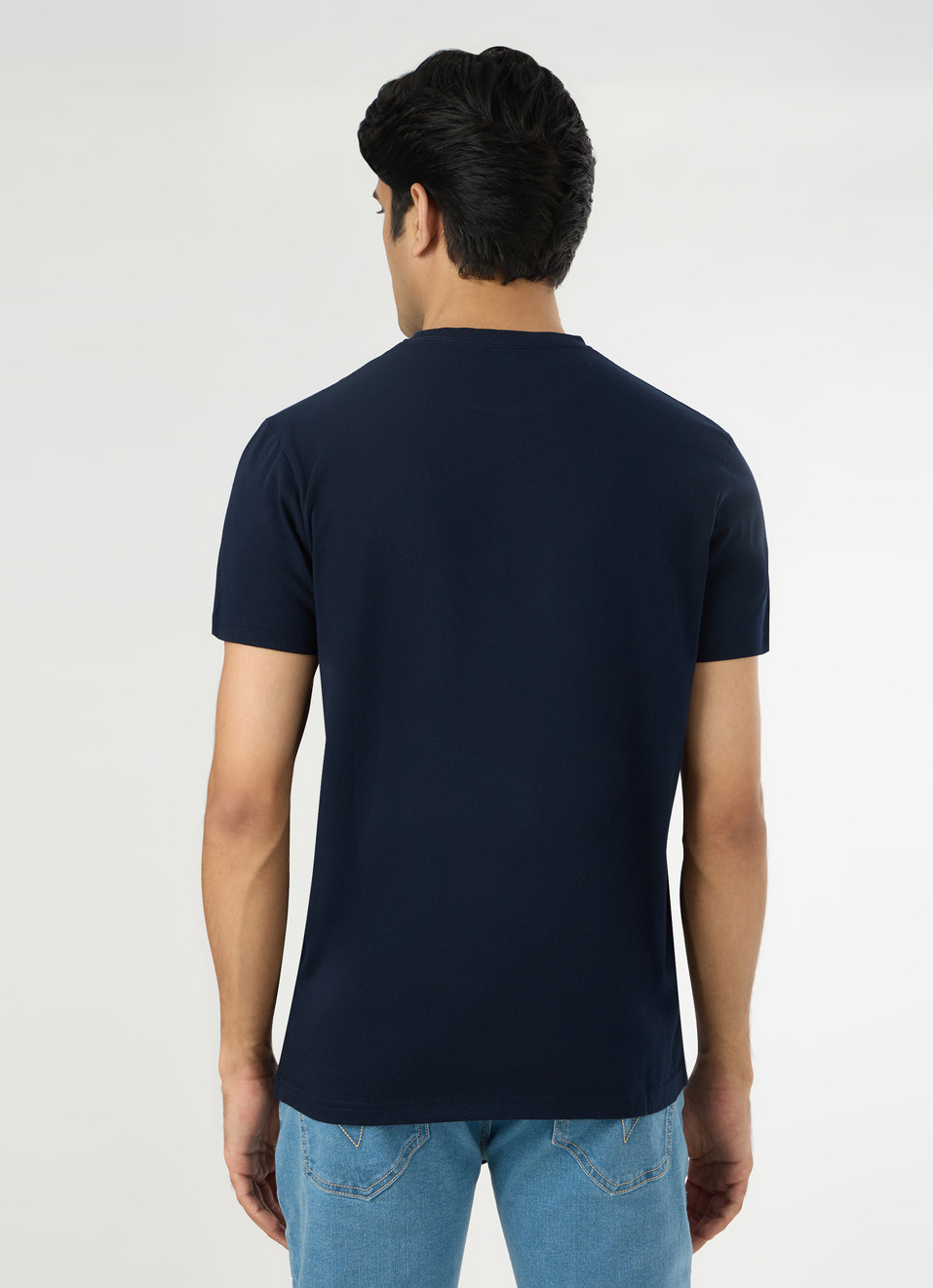 Men Navy Slim Graphic T-shirt, , large image number 2