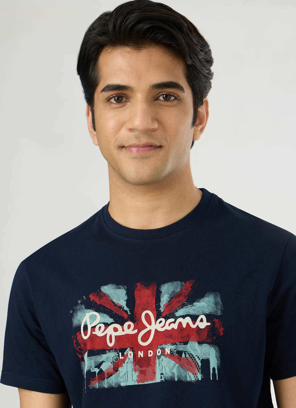 Men Navy Slim Graphic T-shirt, , large image number 4