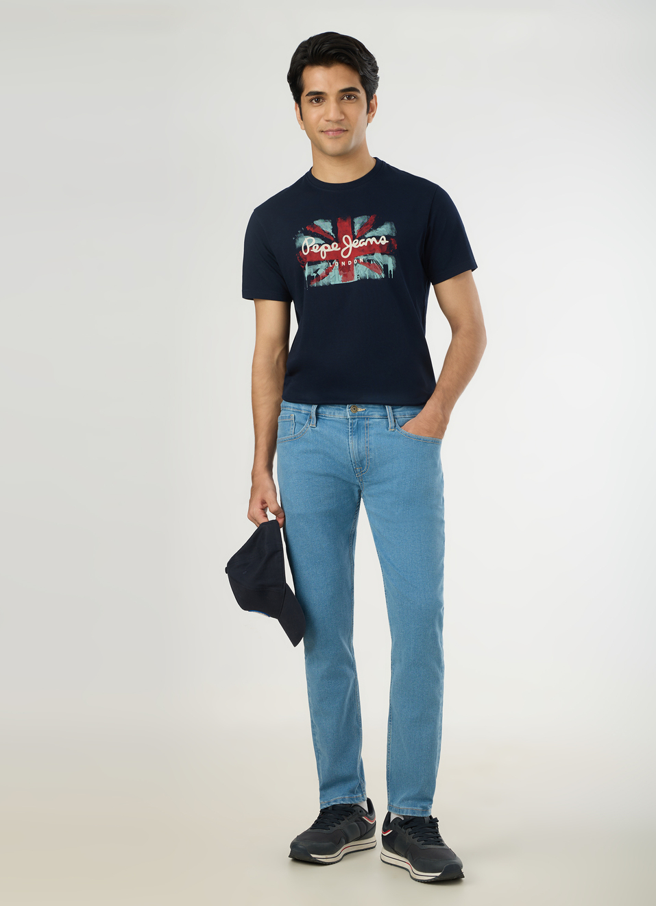 Men Navy Slim Graphic T-shirt, , large image number 5