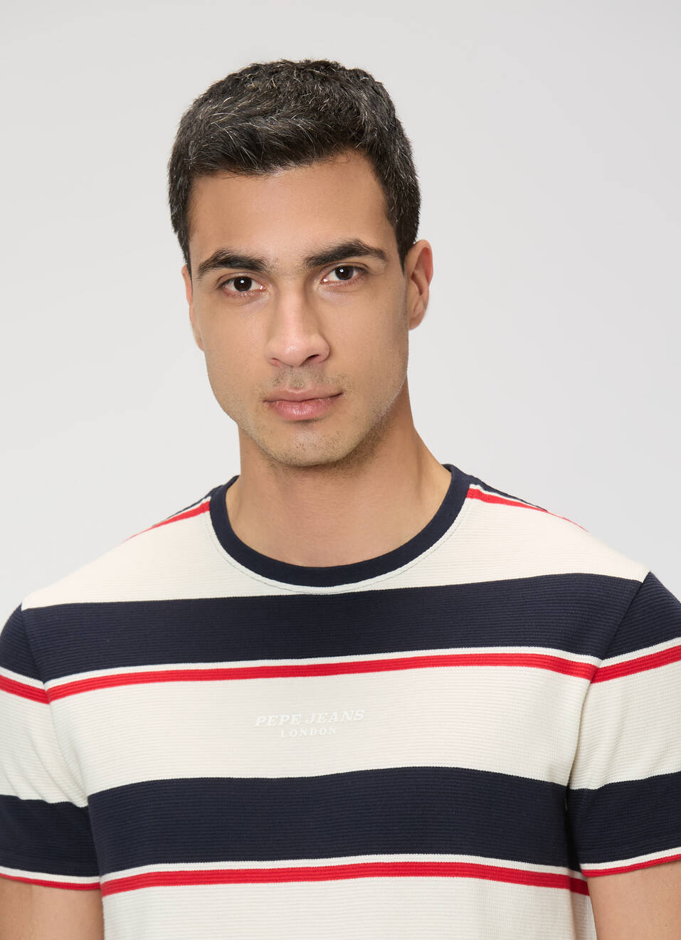 Men Navy Striped Slim Fit T-shirt, , large image number 4