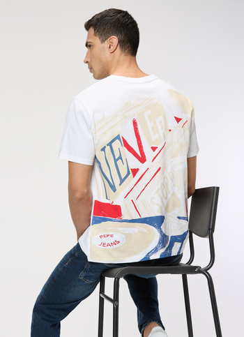 Men White Oversized Graphic T-shirt