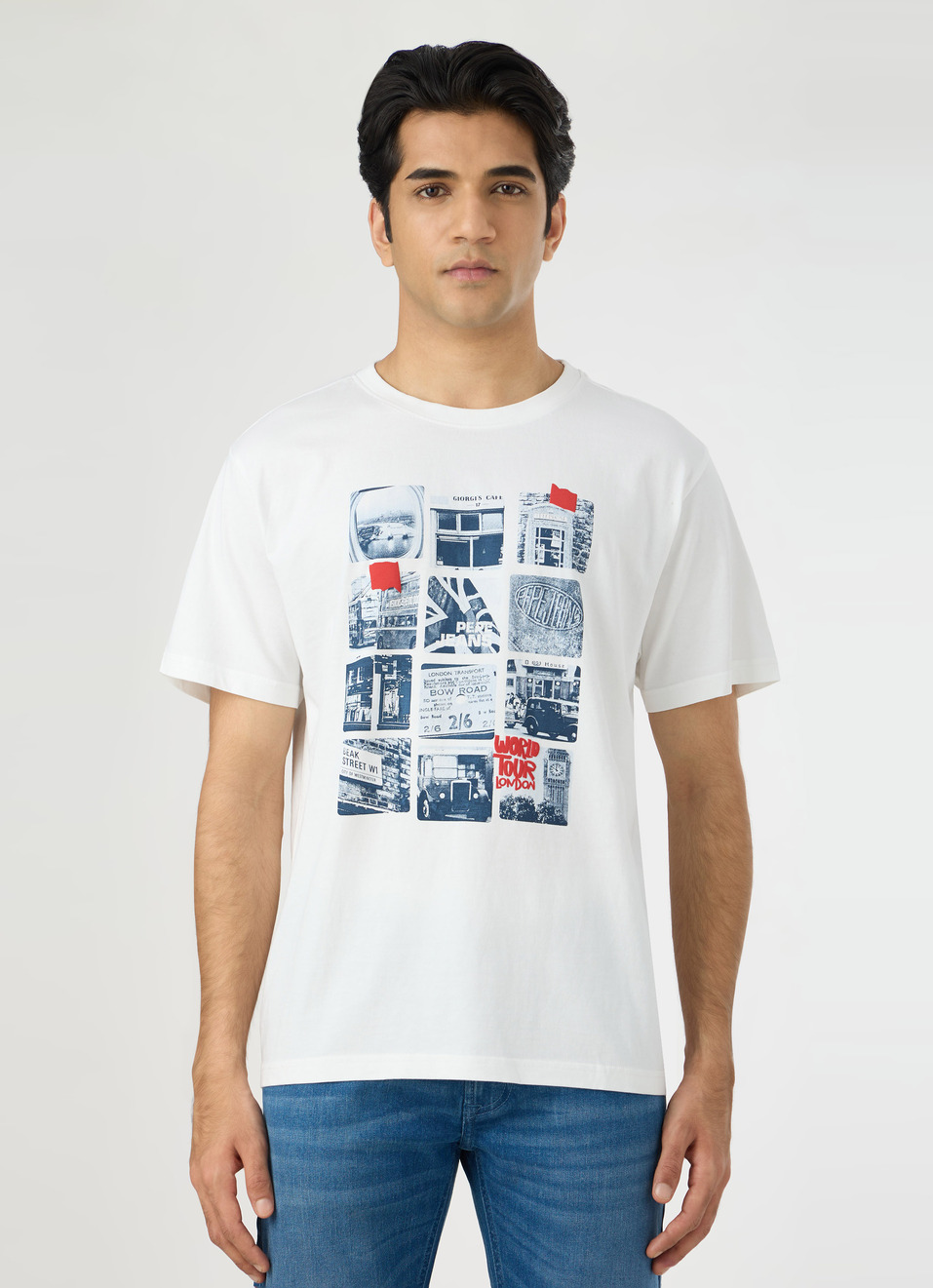 Men White Oversized Graphic T-shirt, , large image number 1