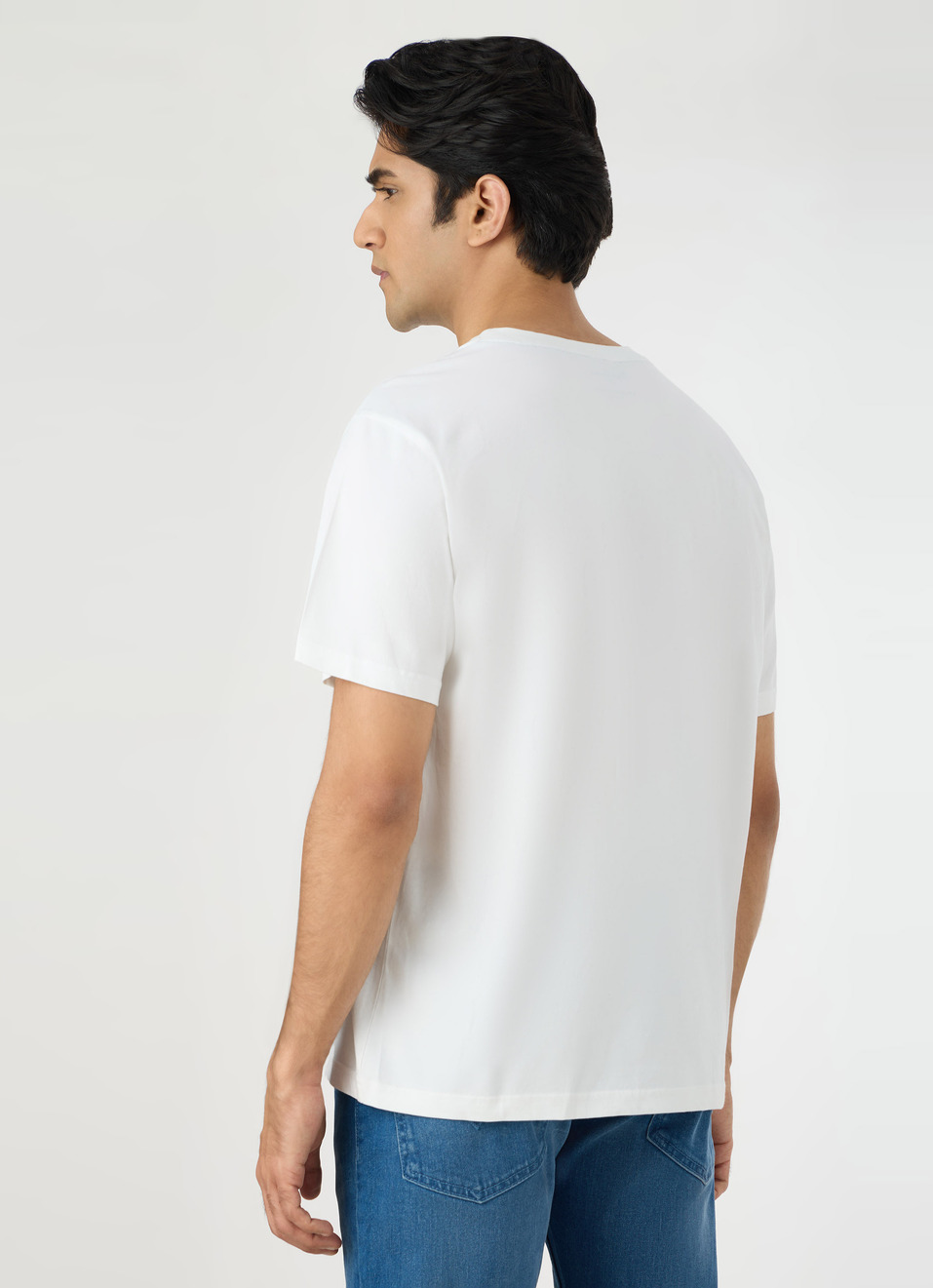 Men White Oversized Graphic T-shirt, , large image number 2