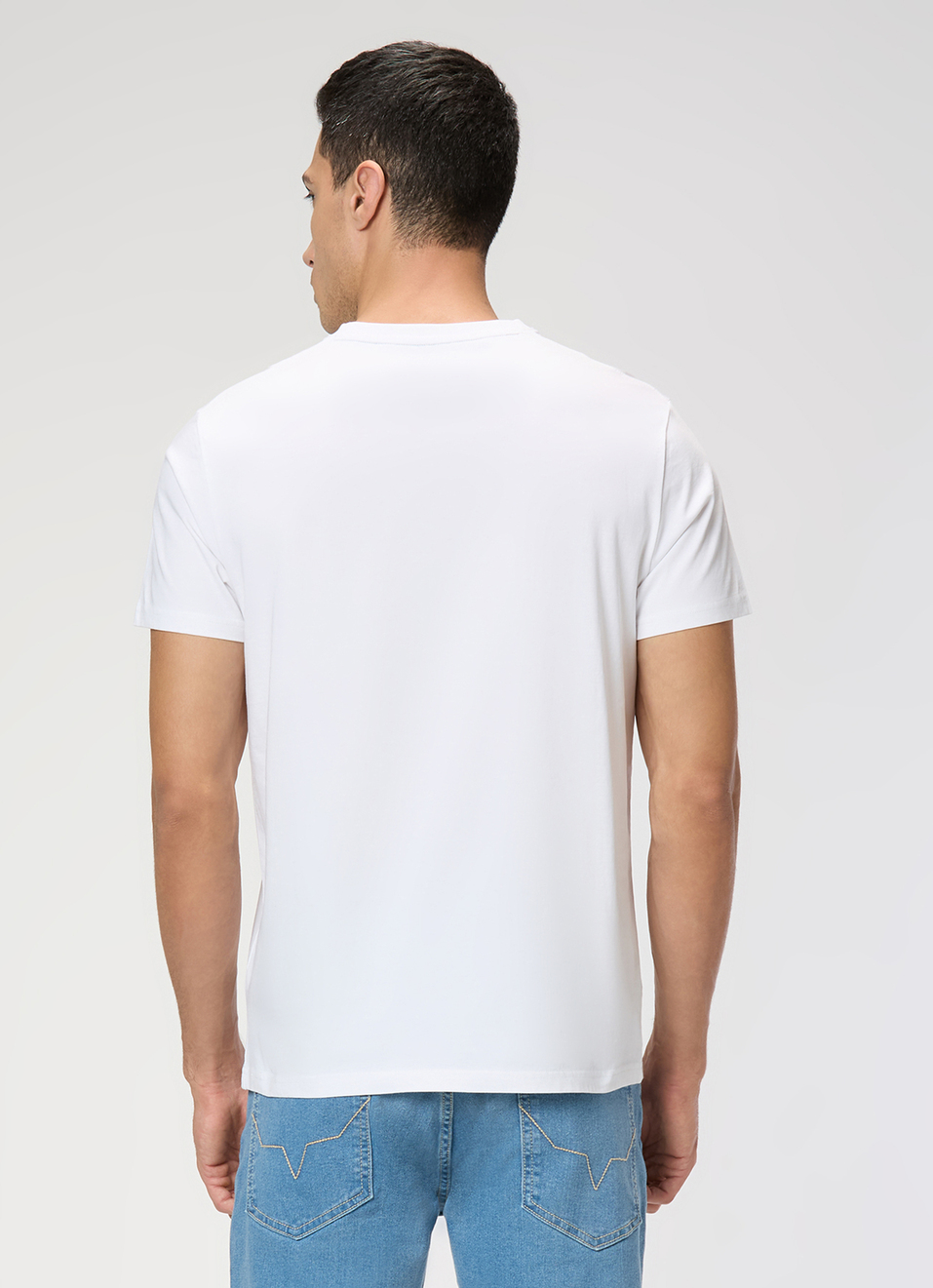 Men White Slim Graphic T-shirt, , large image number 2
