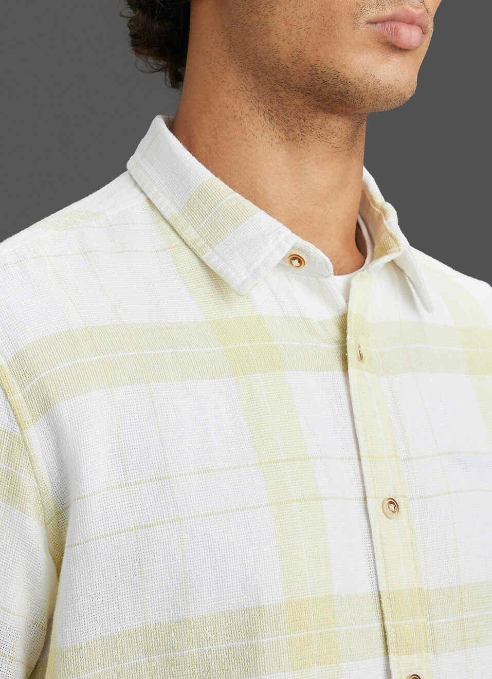 Men Yellow Checked Regular Fit Full Sleeve Casual Shirt, , large image number 1