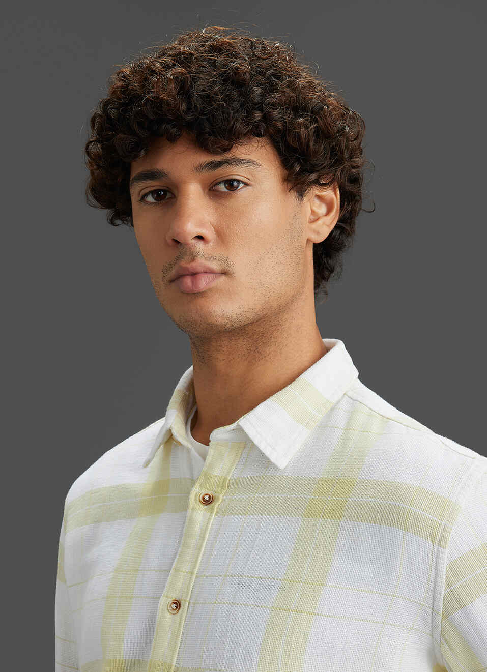 Men Yellow Checked Regular Fit Full Sleeve Casual Shirt, , large image number 4