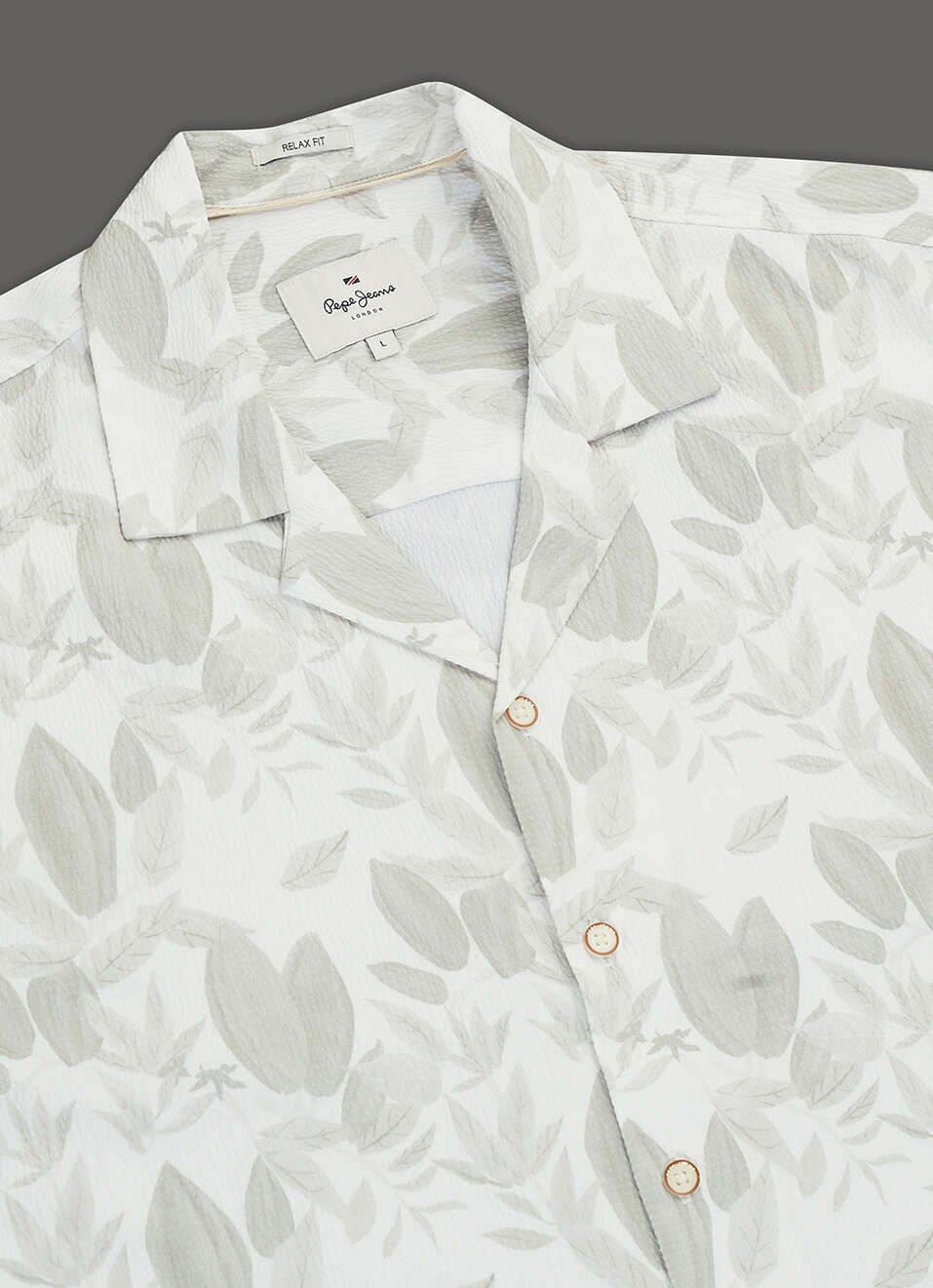 Men Olive Printed Relaxed Fit Resort Collar Shirt, , large image number 3