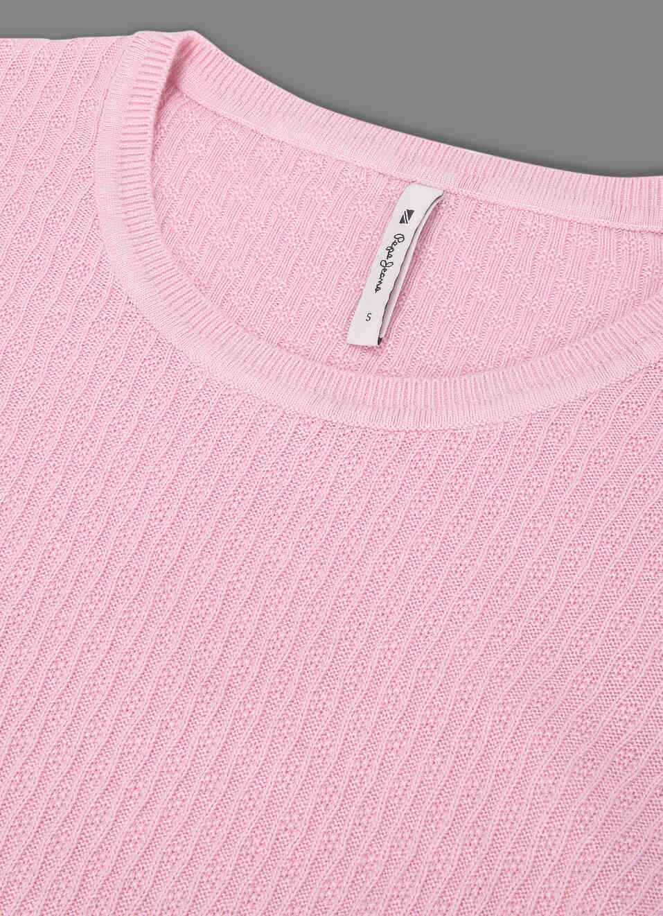 Women Pink Self Design Regular Fit Flat Knit Top, , large image number 3