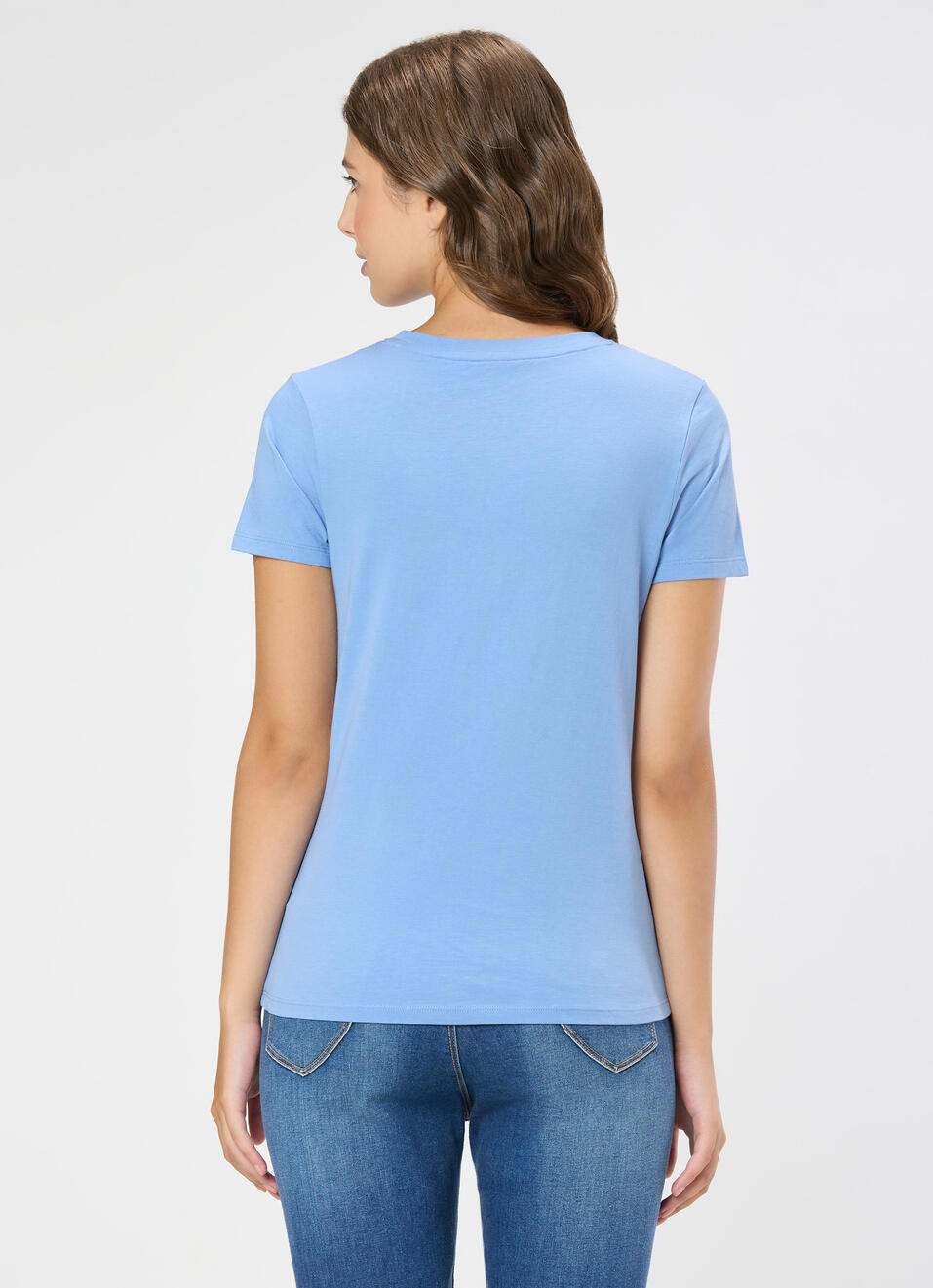 Women Blue Floral Print T-shirt, , large image number 2