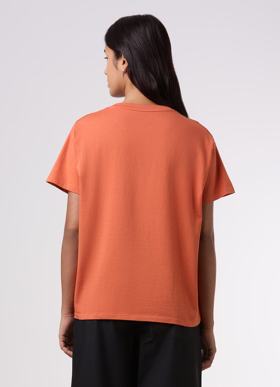 Women Orange Floral Placement Print Comfort Fit T-shirt, , large image number 2
