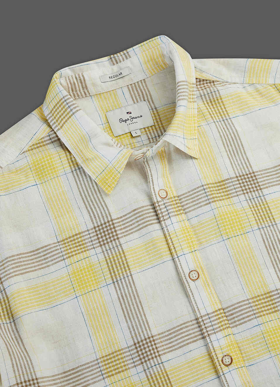 Men Yellow Regular Fit Checked Short Sleeve Shirt, , large image number 3