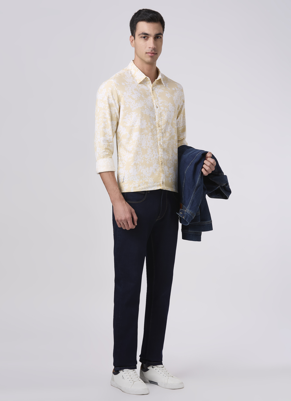 Men Beige Floral Printed Regular Fit Full Sleeve Casual Shirt, , large image number 5