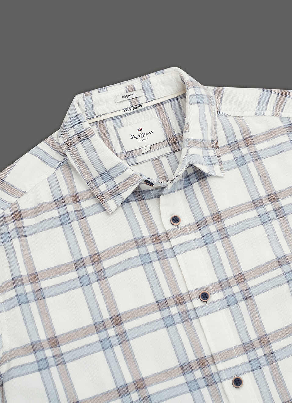 Men Blue Checked Regular Fit Corduroy Shirt, , large image number 3