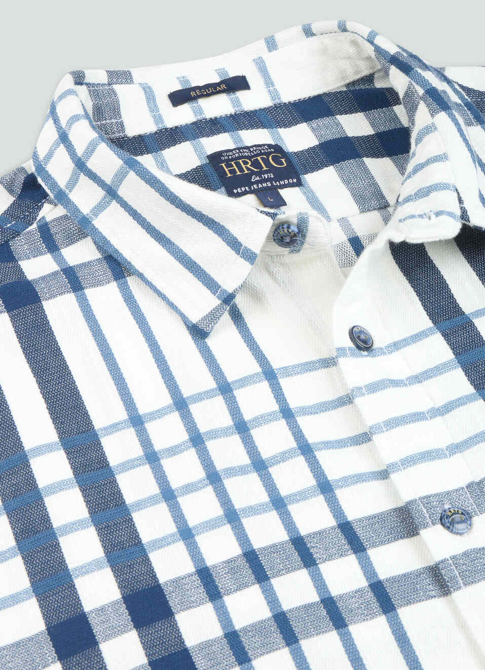 Men Blue Checked Regular Fit Full Sleeve Casual Shirt, , large image number 7