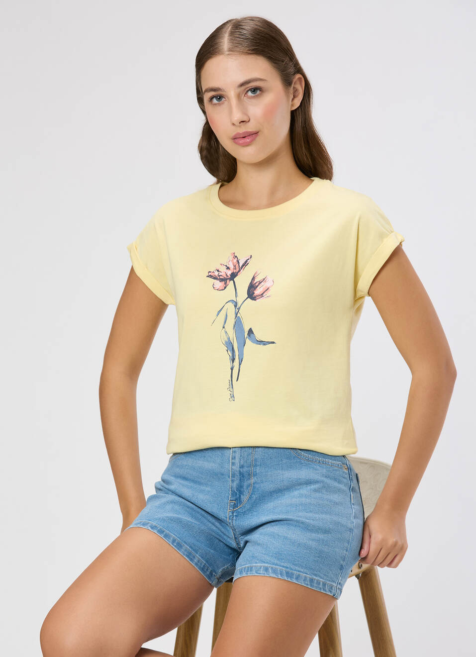 Women Yellow Graphic Print T-shirt, , large image number 0