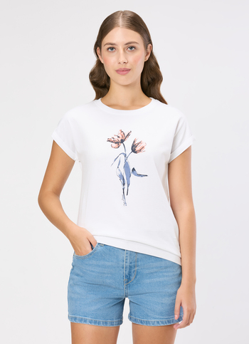 Women White Graphic Print T-shirt