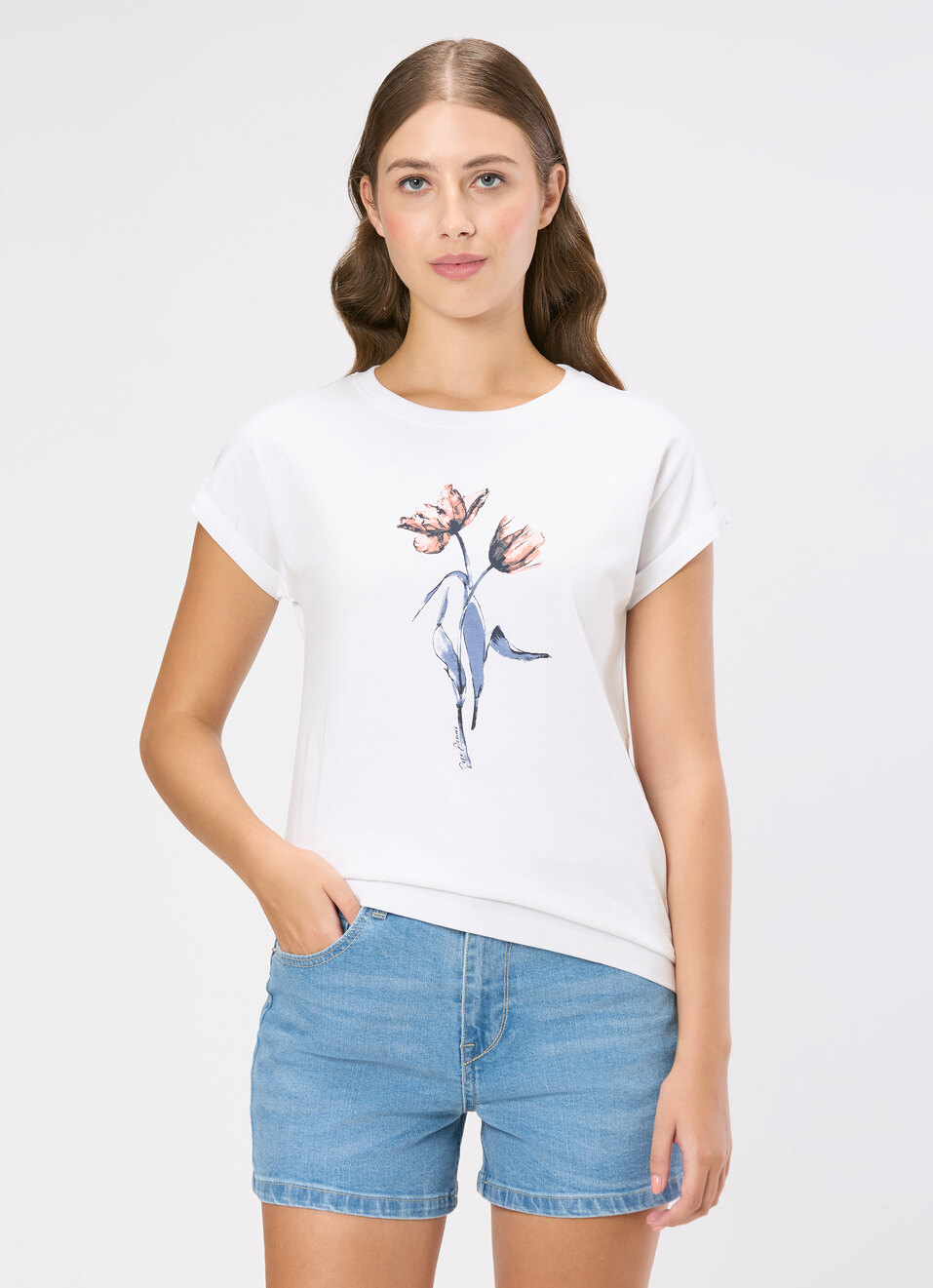 Women White Graphic Print T-shirt, , large image number 0
