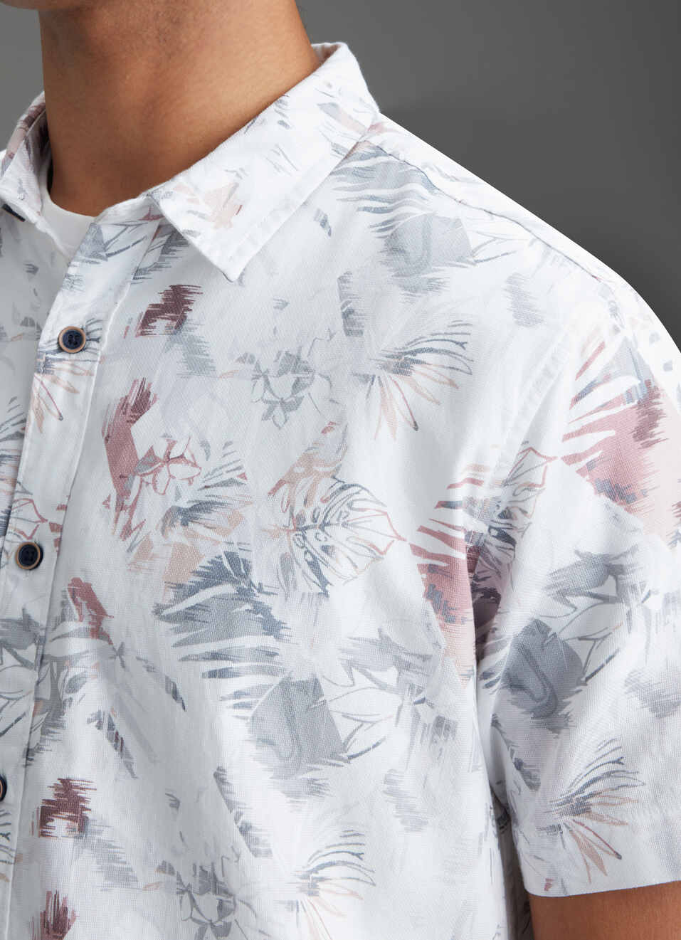 Men Purple Tropical Short Sleeves Shirt, , large image number 1