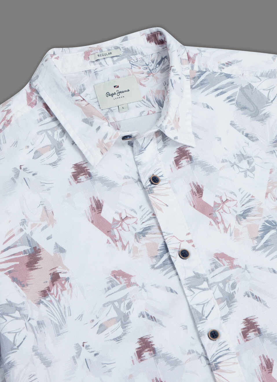 Men Purple Tropical Short Sleeves Shirt, , large image number 3