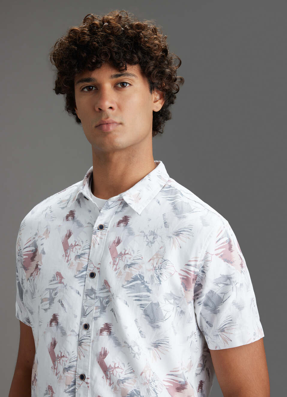Men Purple Tropical Short Sleeves Shirt, , large image number 4