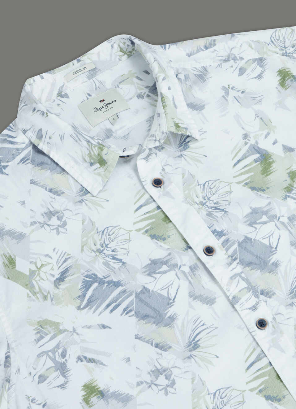 Men Green Tropical Short Sleeves Shirt, , large image number 3