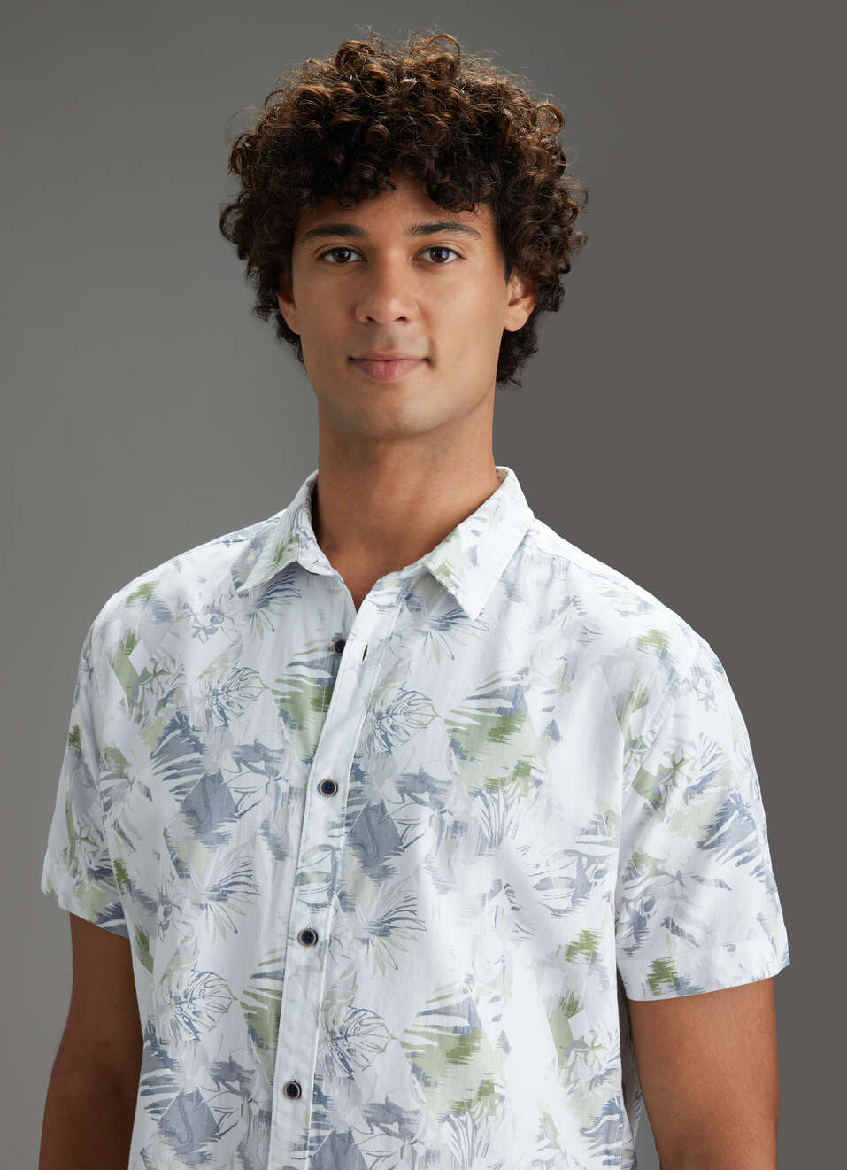 Men Green Tropical Short Sleeves Shirt, , large image number 4