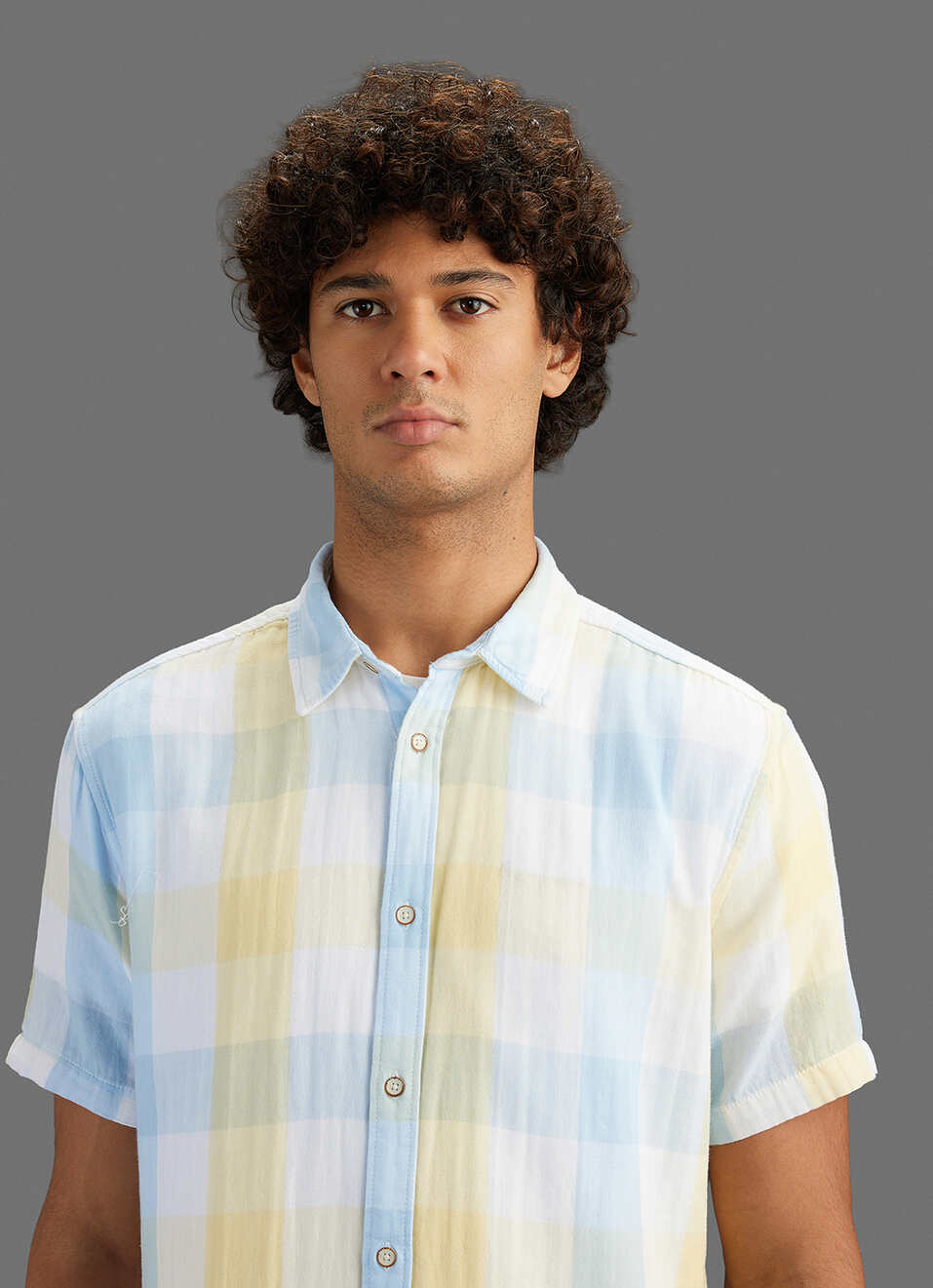 Men Yellow Checked Regular Fit Shirt, , large image number 4