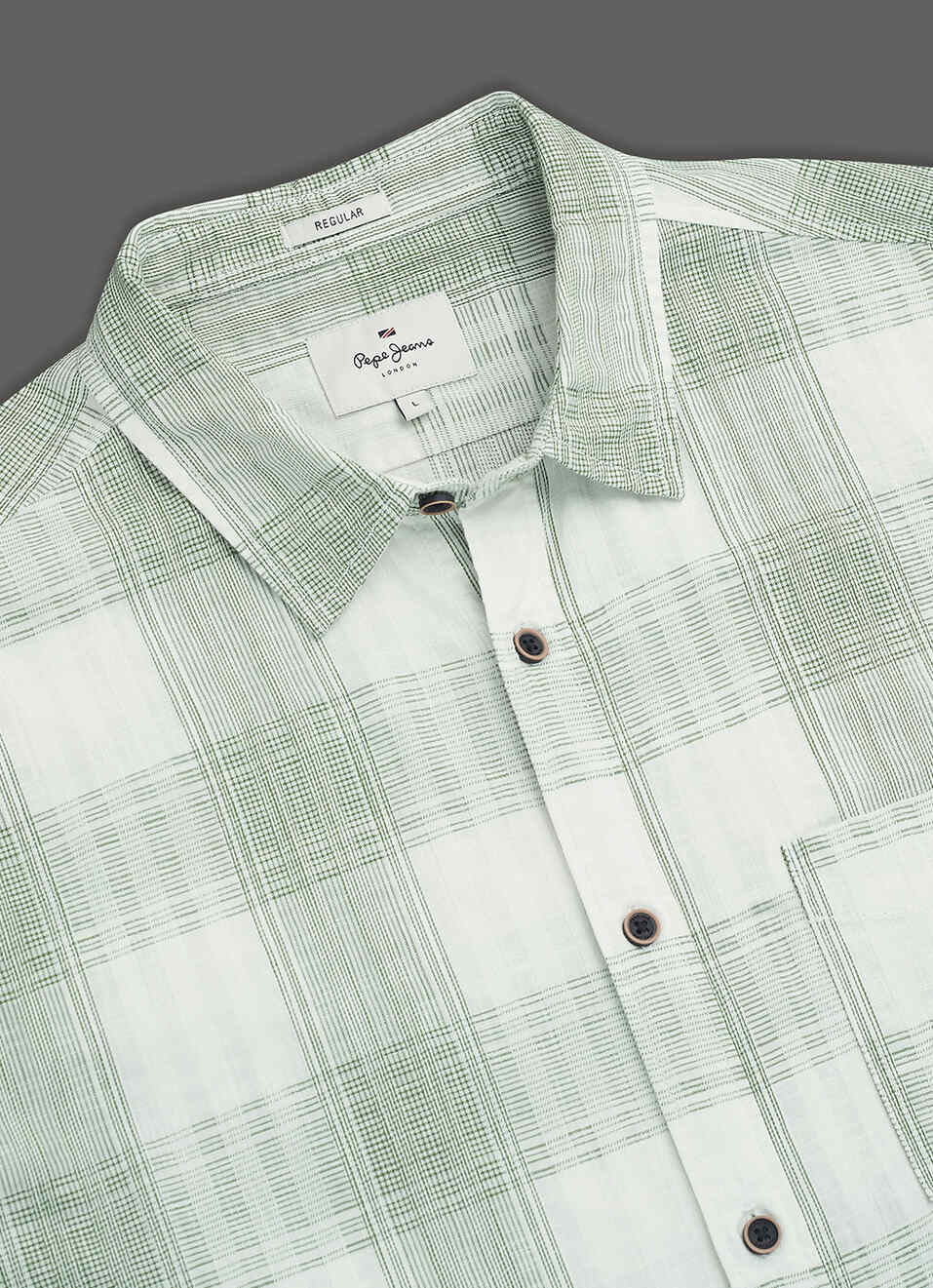 Men Olive Checked Regular Fit Shirt, , large image number 3