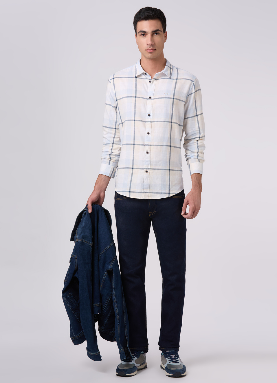 Mens Blue Checked Full Sleeves Shirt, , large image number 5