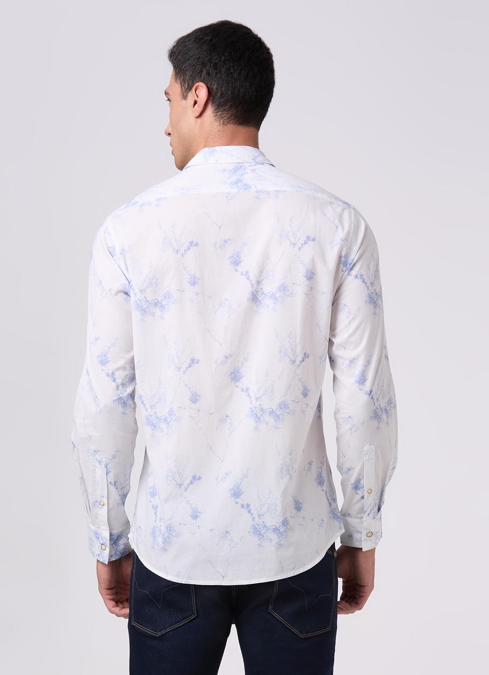 Mens White Textured Full Sleeves Shirts, , large image number 2