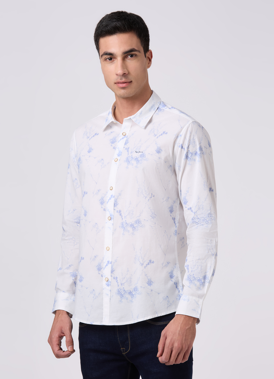 Mens White Textured Full Sleeves Shirts, , large image number 3