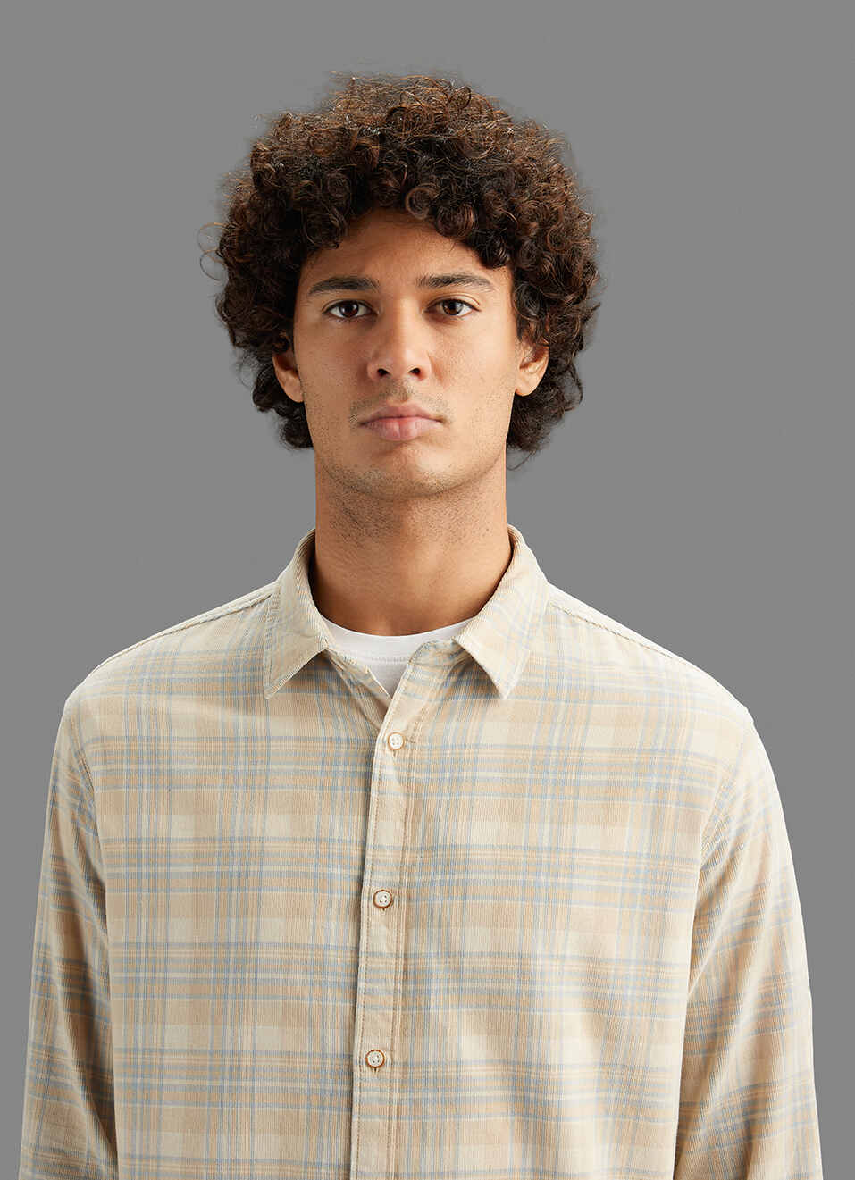 Men Beige Checked Regular Fit Shirt, , large image number 4