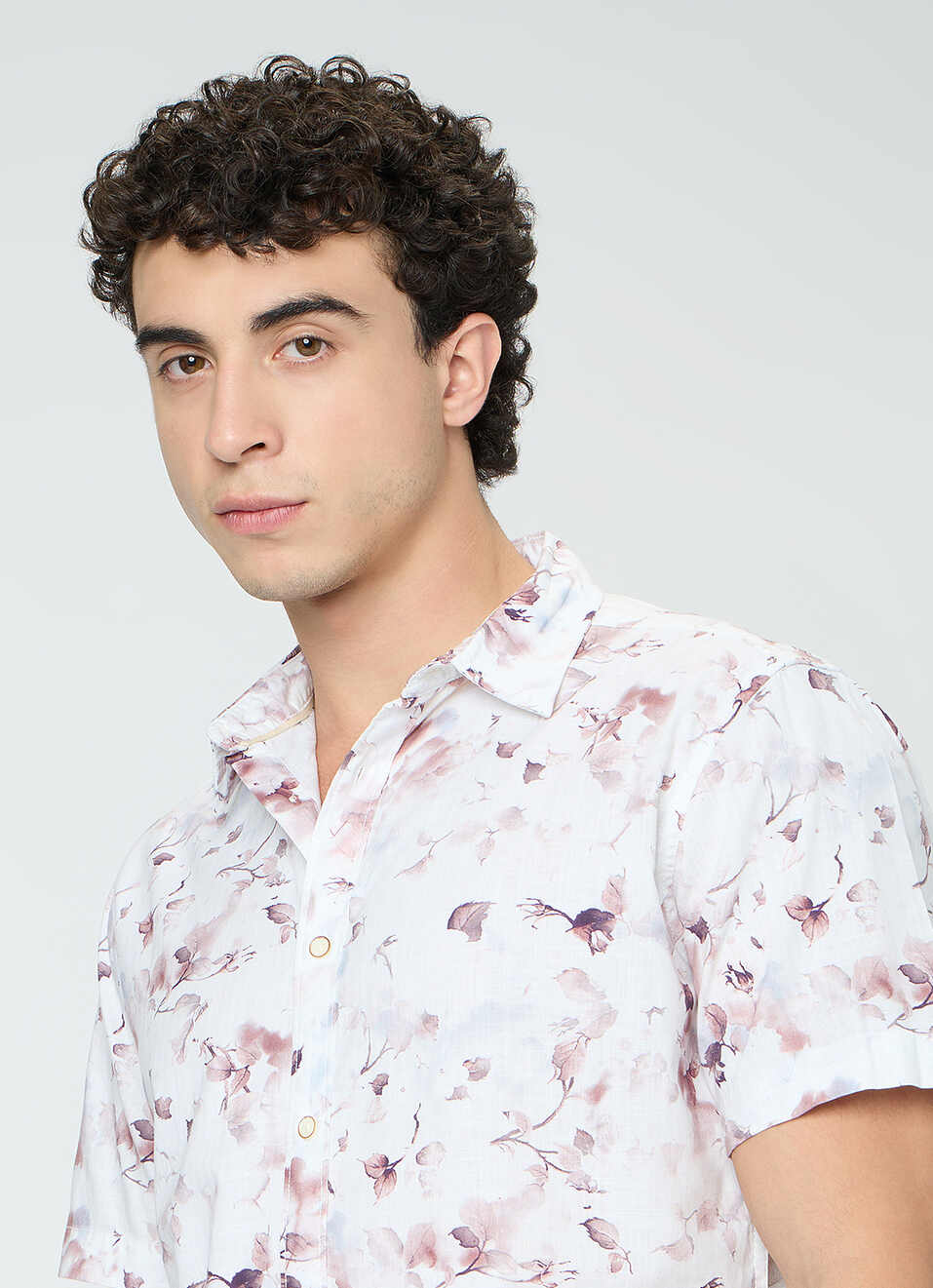 Men Peach Orange Printed Shirt, , large image number 4