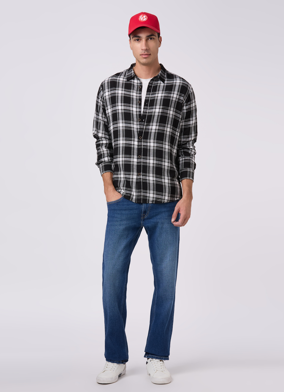 Men Black Checked Shirt, , large image number 5