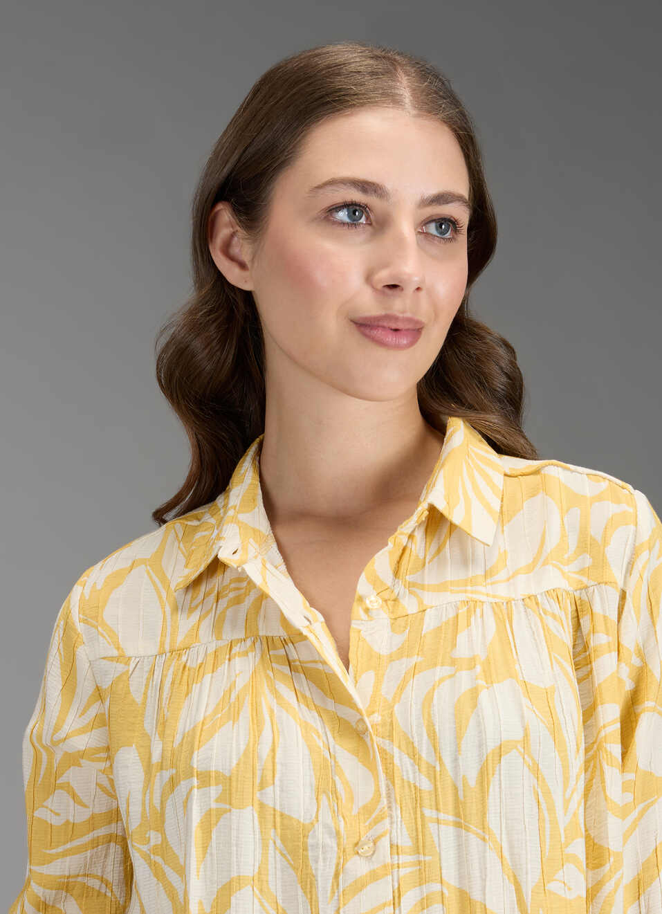 Women Yellow Printed Regular Fit Shirt, , large image number 4