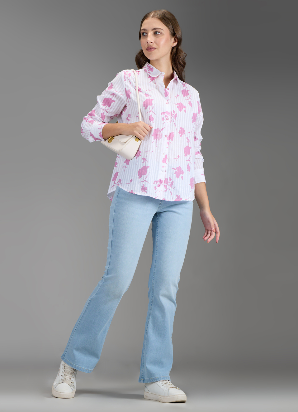 Women Pink Floral Print Regular Fit Shirt, , large image number 2