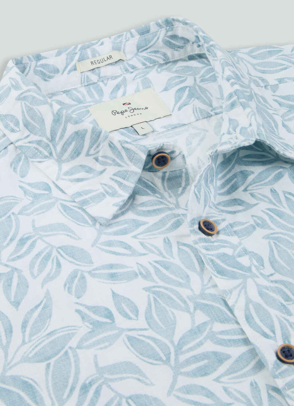 Men Blue Botanical Print Shirt, , large image number 7