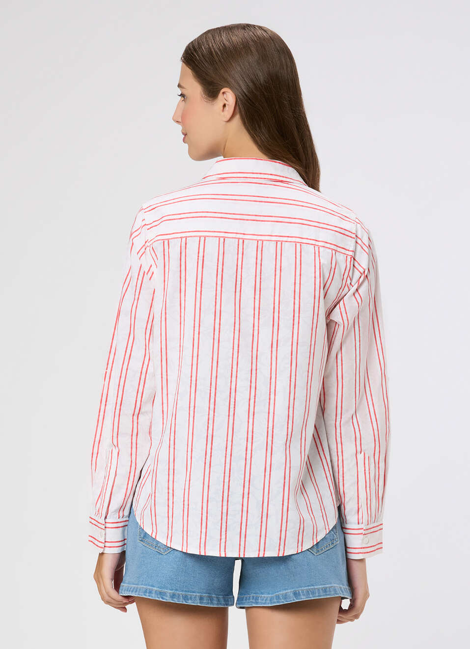 Women Red Striped Regular Fit Shirt, , large image number 2